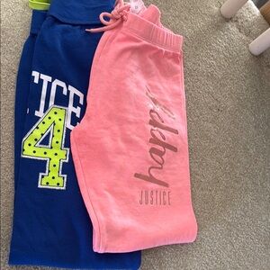 2 justice brand sweat pants in good condition. Very gently use.